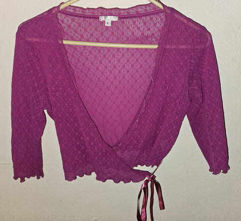 Kids Large LUZ Fuchsia Sheer Cover-up