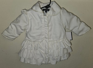 9 Mo Girls WENDY BELLISSIMO NWT White Fully Lined Zip Front Jacket