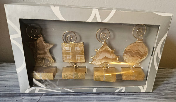 Brand New Set of 4 DEPARTMENT 56 Capiz Place Christmas Card / Place Holders