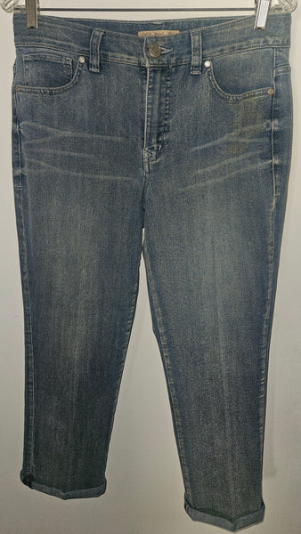 NINE WEST Vintage America Collection Womens Size 8 29 Boho Jeans Blue Denim