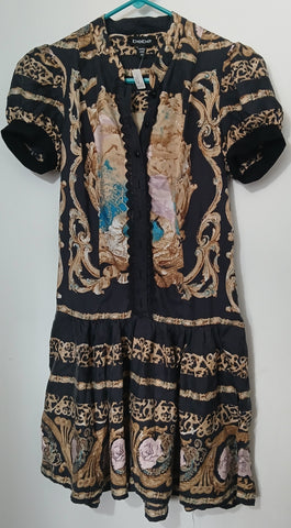 XS Bebe Multi-color Silky Dress