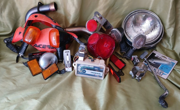 Various 17-Pc Motorcycle Part Lot