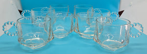 Set of 8 Vintage HAZEL ATLAS 6 Oz Orchard Crystal Glasses