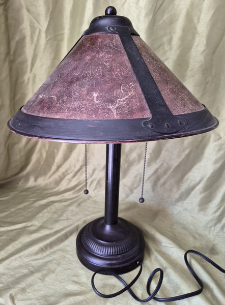 Vintage Amber Mica Tensor Dual Light Table Lamp