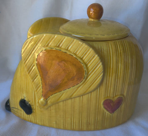 Vintage Doranne Of California Yellow Mouse Cookie Jar