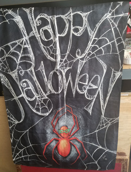 Happy Halloween 27" x 40" Nylon Spider Flag