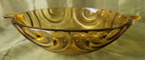 1950's German Retro Vintage Glass Decorative Yellow Bowl