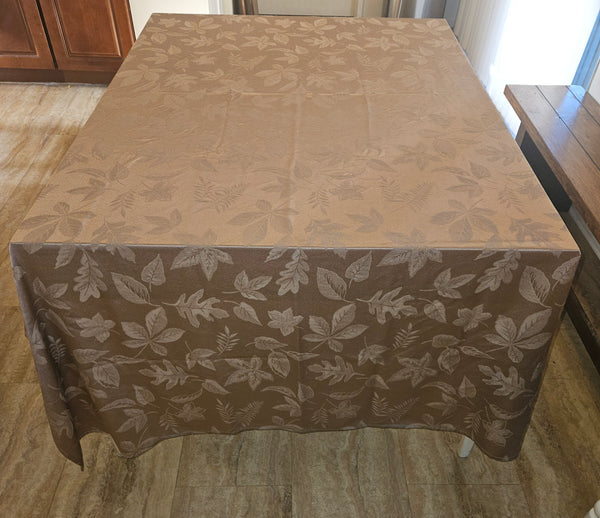 Brown & Tan Fall Leaves 58" x 96" Tablecloth