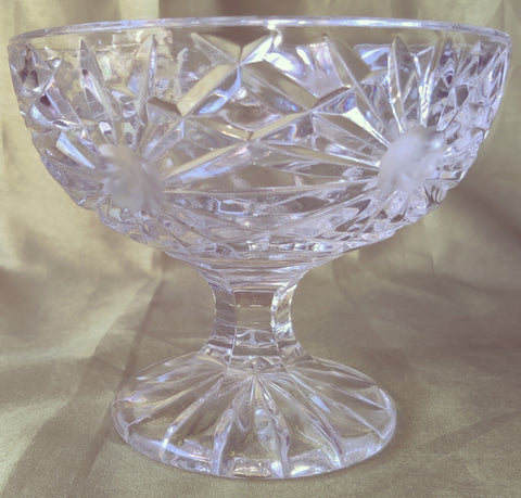 Vintage Crystal Stemmed Candy / Nut Bowl Dish