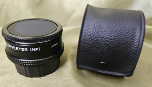 Vintage ROKINON Auto 2X Teleconverter (NF) w/ Case
