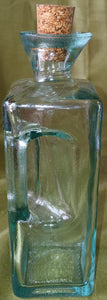 Vintage 1970 Glass Bottle with Integrated Handle, Spout & Cork, Oil & Vinegar Cruet