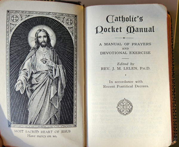 1942 Vintage Catholic's Pocket Manual Rev. J. M. Lelen PH.D.