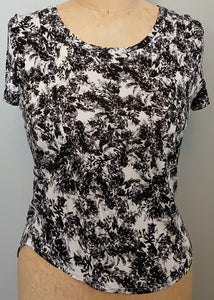 XL SIMPLY VERA Vera Wang Black & White Floral Shirt