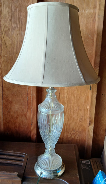 Vintage cut glass table lamp with shade classic lighting home decor elegant accent