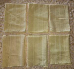 Lot of 6 Linen Yellow Dinner Napkins (Flaw)