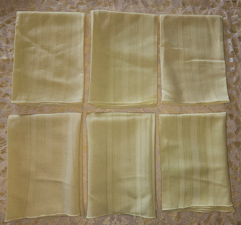 Lot of 6 Linen Yellow Dinner Napkins (Flaw)