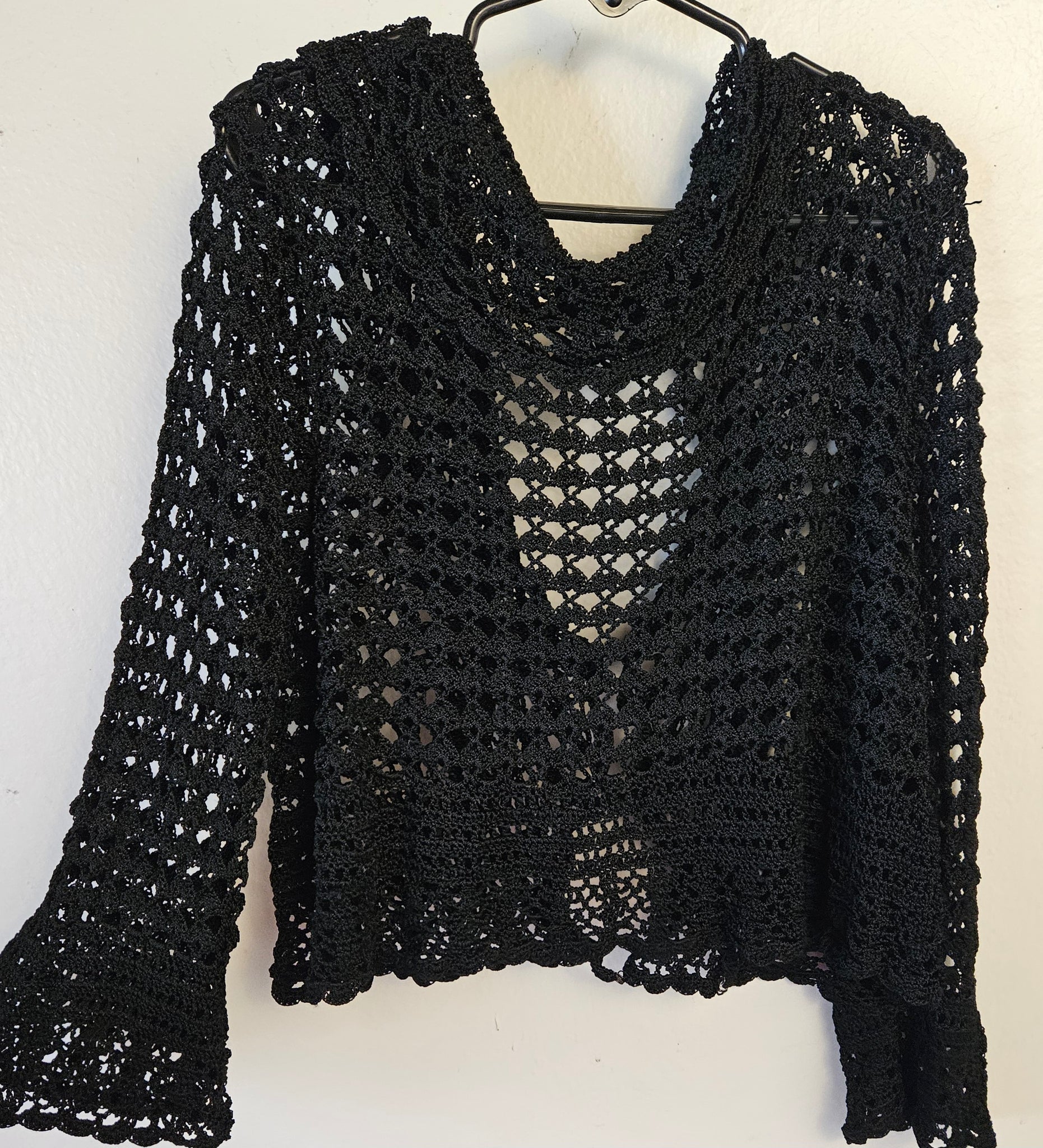 5T Girls Black Knitted Black Sweater / Cover All (FLAWED)