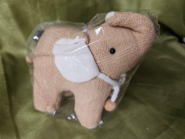 Brand New IYARA Handmade Thailand Tan Hemp Cotton Elephant