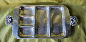 Vintage Pewter Divided Serving Tray