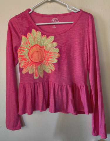 Kids Size 16 SO Brand New Pink w/ Sunflower Blouse
