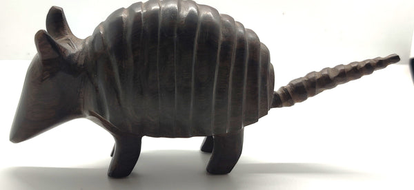 Vintage Armadillo Wood Carving Figurine