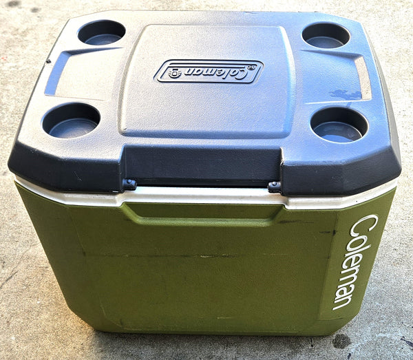 30 Quart Green & White COLEMAN Ice Chest Cooler