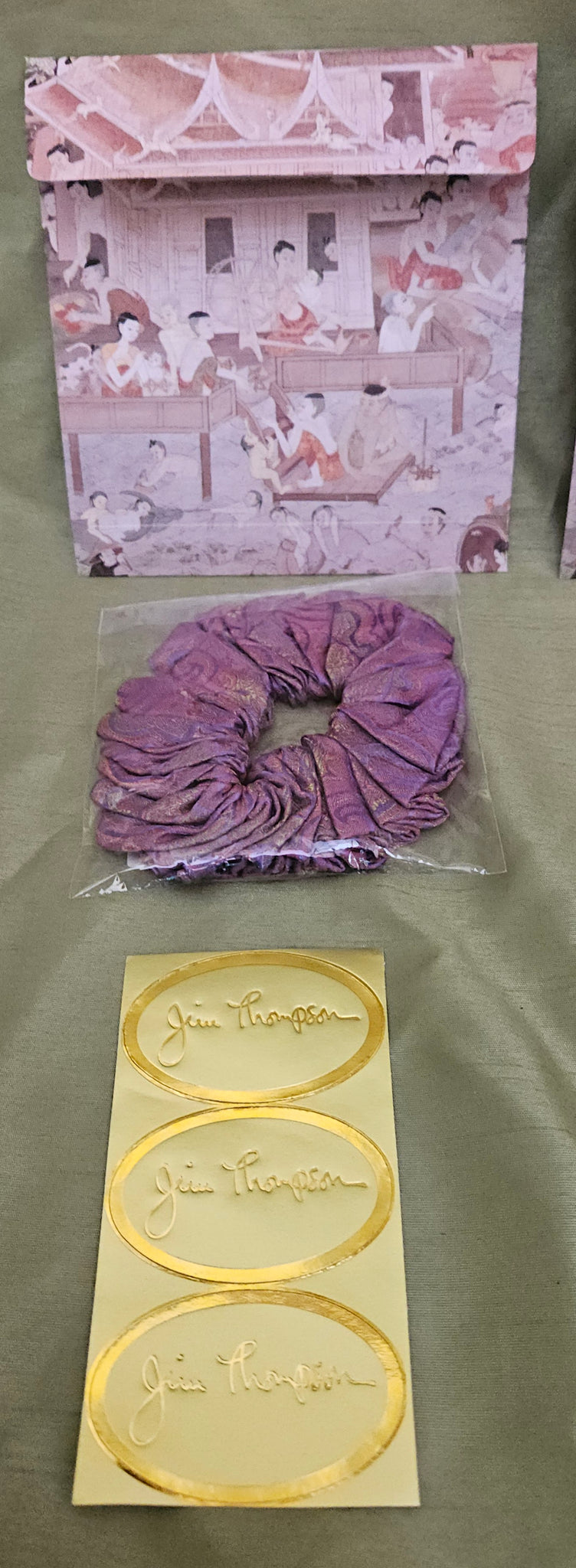 Brand New JIM THOMPSON Purple Thai Silk Hair Scrunchie