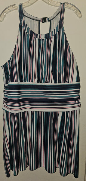 Women's 3X Unbranded Striped Swim Dress