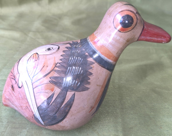 Vintage Mexican Folk Art Stoneware Tonala Bird Figurine