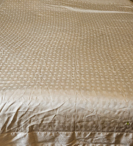Tan Shimmery 84" x 84" Patterned Tablecloth