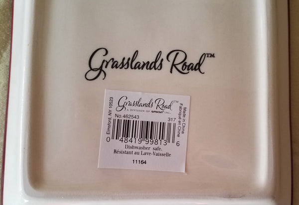 Brand New Grasslands Root 9-Pc Deck The Halls Snowman Appetizer Plates