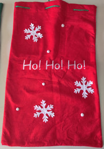 Extra Large Red "Ho Ho Ho" Christmas Holiday Gift Tote / Carrying Bags