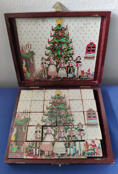 30 Wood Block Christmas Puzzle in Box