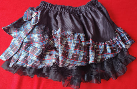 Black & Plaid MONSTER HIGH Ruffled Skirt / Dress Up Costume
