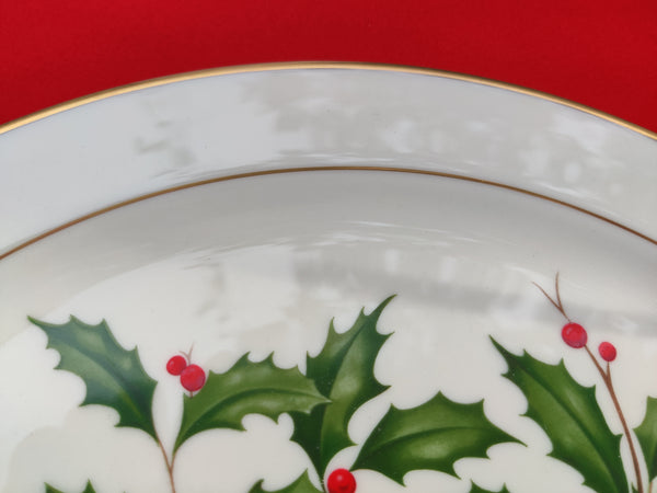 LENOX 24K Gold holiday Holly Berry Plate Serving Platter