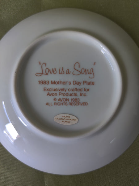 5" Vintage Avon Mother's Day Collectible Plate Love Is A Song