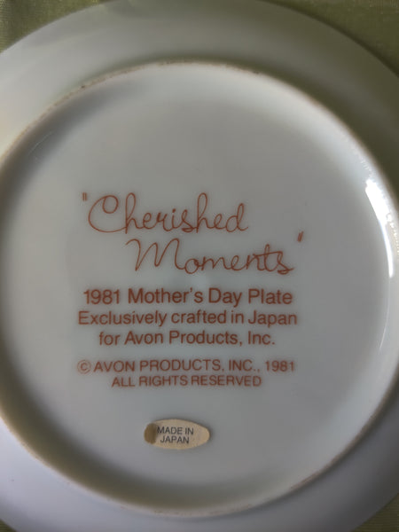 5" Vintage Avon Mother's Day Collectible Plate Cherished Moments