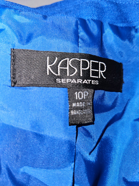 Size 10P KASPER Women's Vintage Blue Blazer
