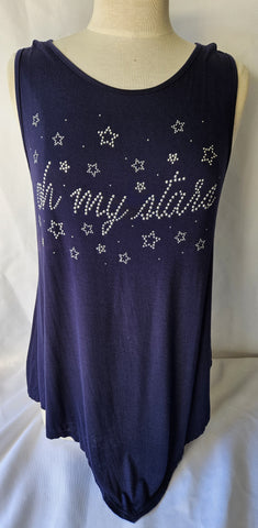 Medium Brand New SJS Blue "Oh My Stars" Casual Patriotic Top