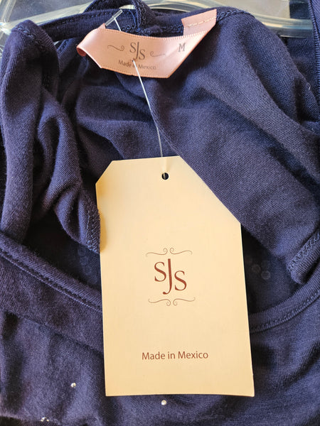 Medium Brand New SJS Blue "Oh My Stars" Casual Patriotic Top