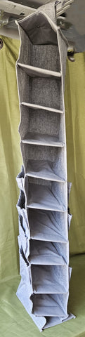 Gray 10 Compartment Closet Shoe Storage Organizer