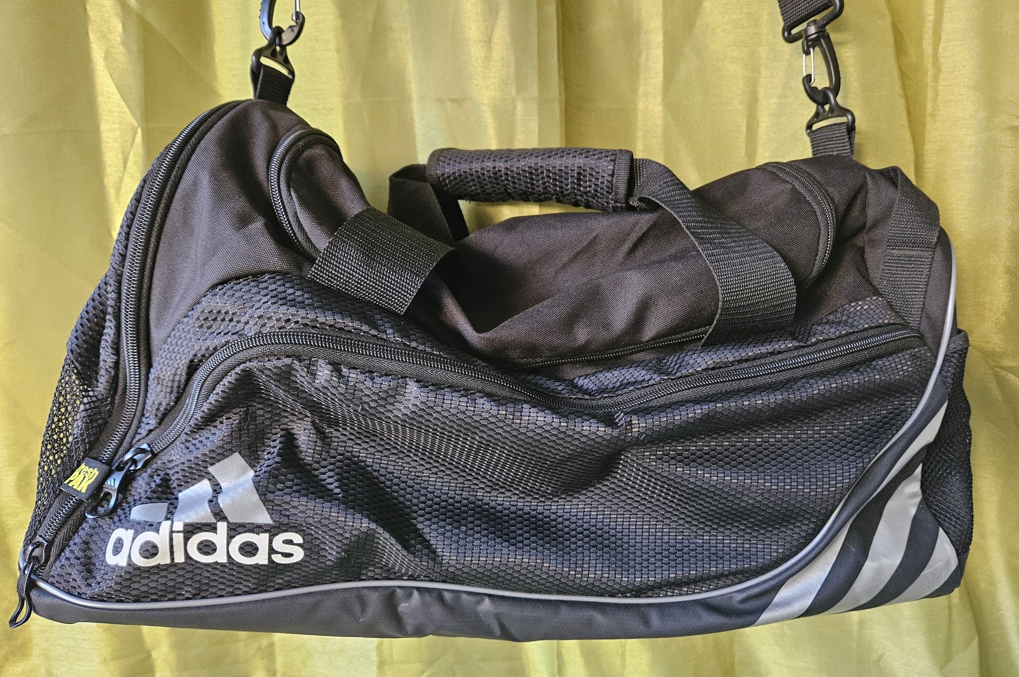 Black Adidas Fresh Pak Climaproof Duffle Bag w/ Mesh Pockets