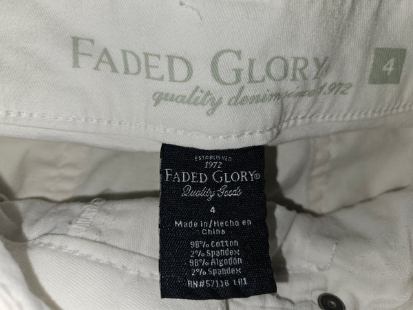 Size 4 FADED GLORY White Jean Shorts