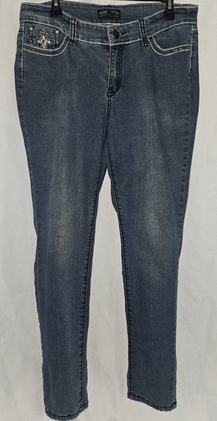 Size 12 FOREVER 21 Bedazzled Crosses Blue Jeans