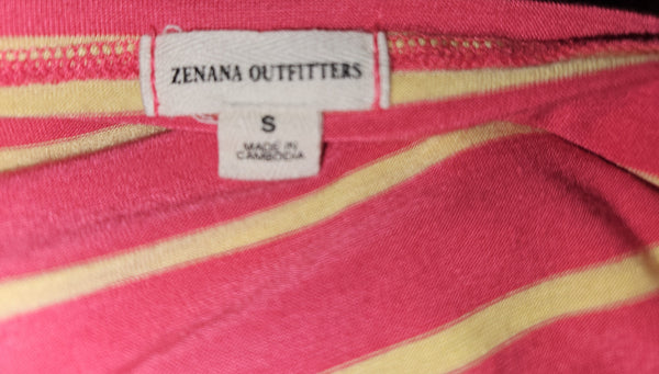 Small ZENANA OUTFITERS Pink & Yellow Striped Top