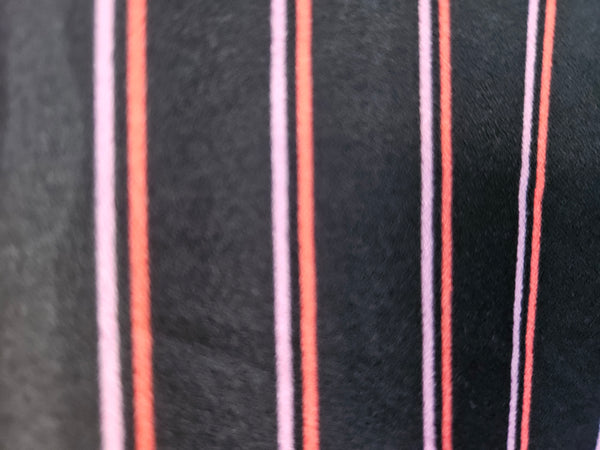 0X WORTHINGTON Black Blouse w/ Pink & Orange Stripes