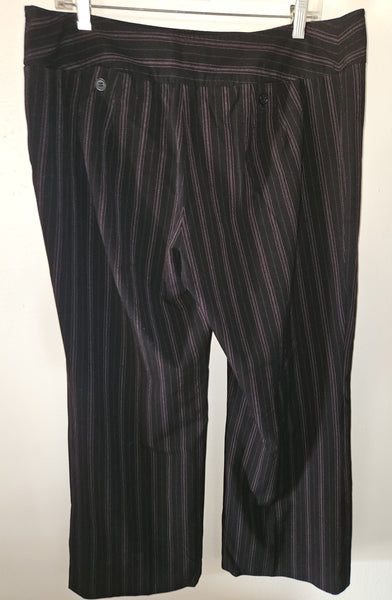 Size 16P LANE BRYANT Black Dress Pants w/ Pinstripes