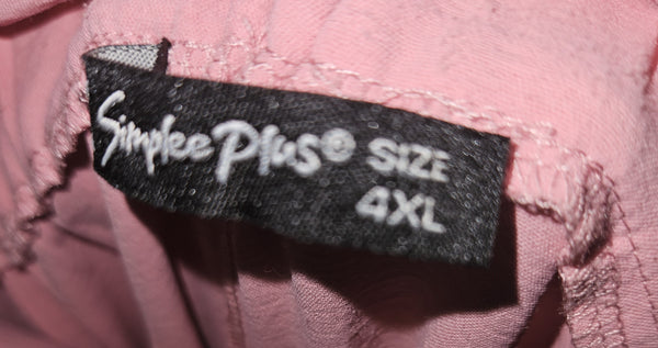 4X SIMPLY PLUS 2-Pc Pink Flare Leg Slit Leg Pant Suit