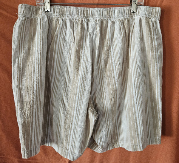 XXL CROFT & BARROW Tan & Cream Striped Drawstring Shorts