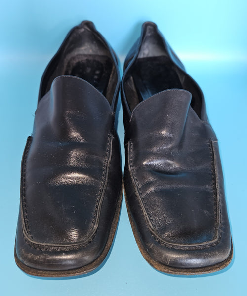 Size 6.5 N. SARTI FIRENZE Italian All Leather Black Loafers